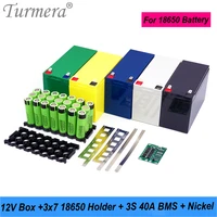 turmera 12v 7ah to 23ah battery storage box 3s 40a bms 18650 3x7 holder with welding nickel for motorcycle replace lead acid use