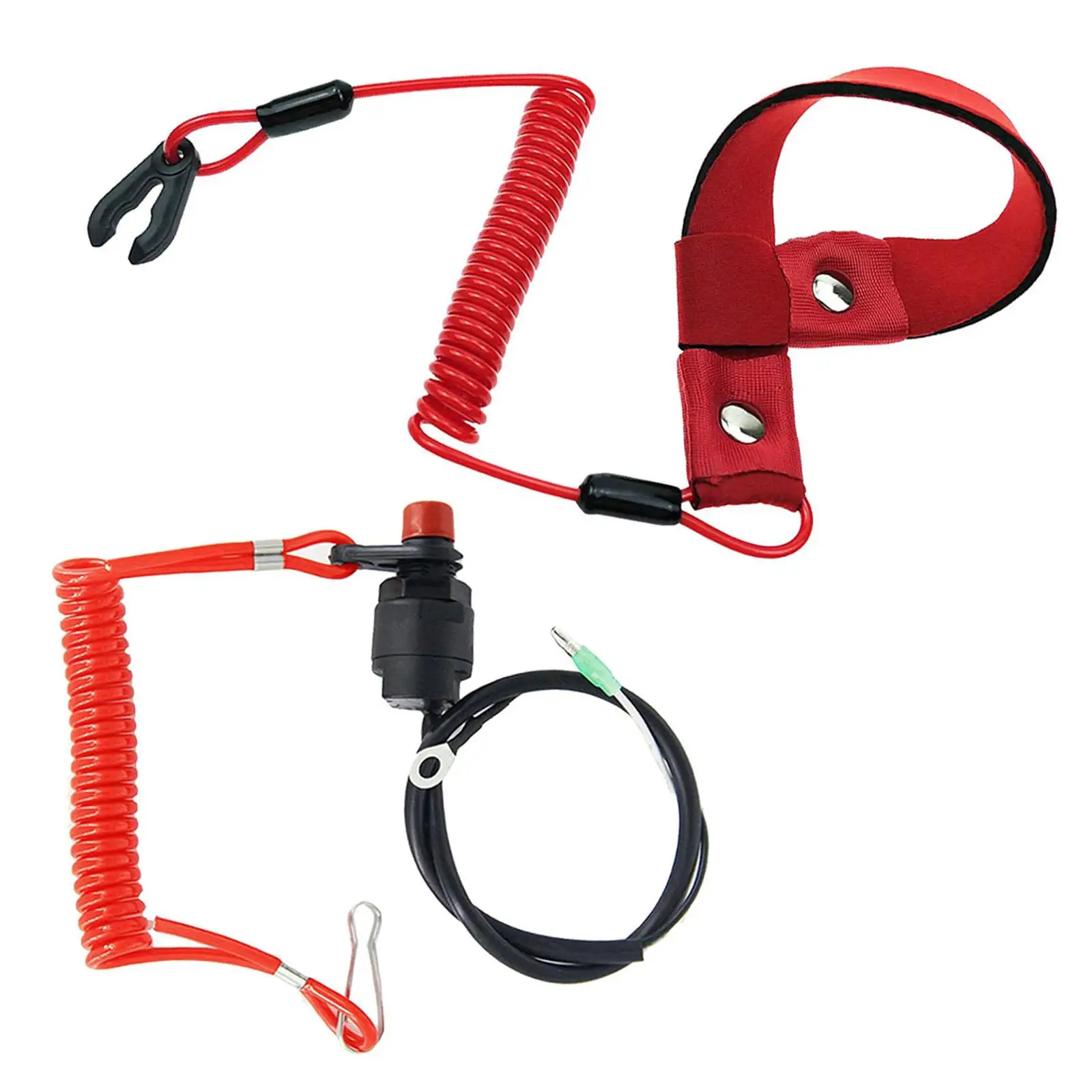 

Emergency Ignition Kill Stop Switch Safety Tether Lanyard Rope Safety Tether Lanyard Universal for ATV Boat Bike