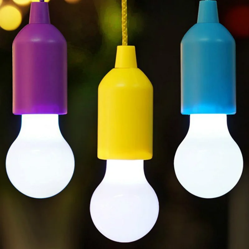

ZK30 Colorful Pull Light Bulb Chandelier Portable Hanging Light Bulb Outdoor Camping Garden Decoration Hanging LED Night Light