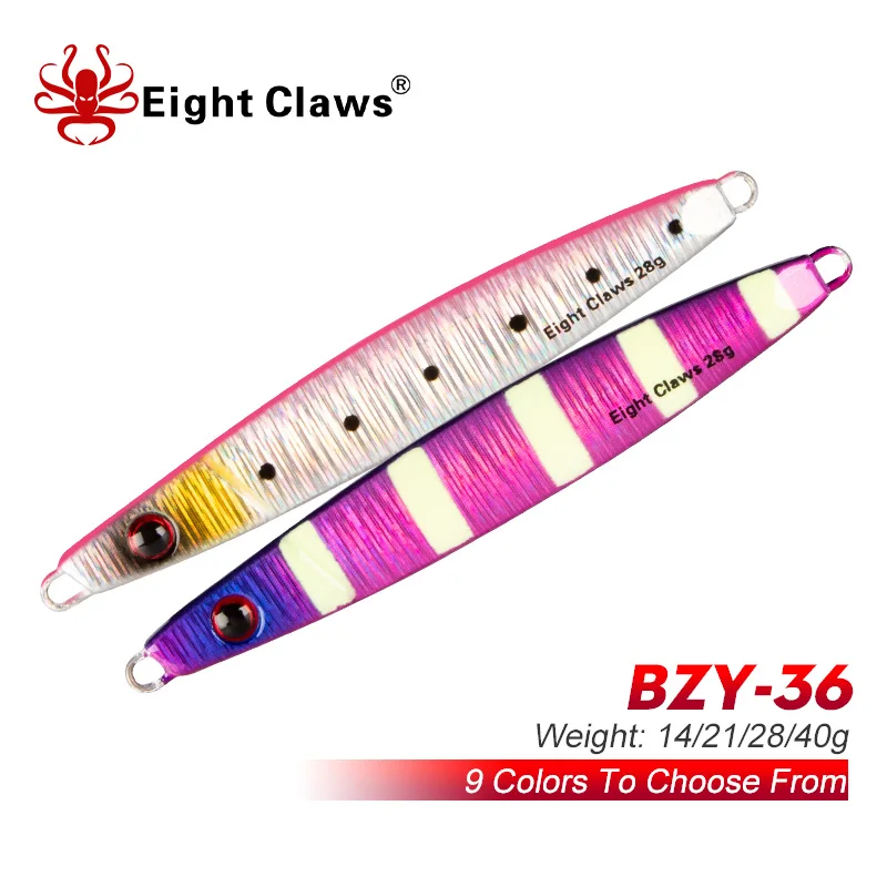 

EIGHT CLAWS 5PCS Metal Jig Fishing Lure 14g 21g 28g 40g Artificial Bait Ice Jigging Wobbler Swimbait Slow Cast Jigs Spoon Lure