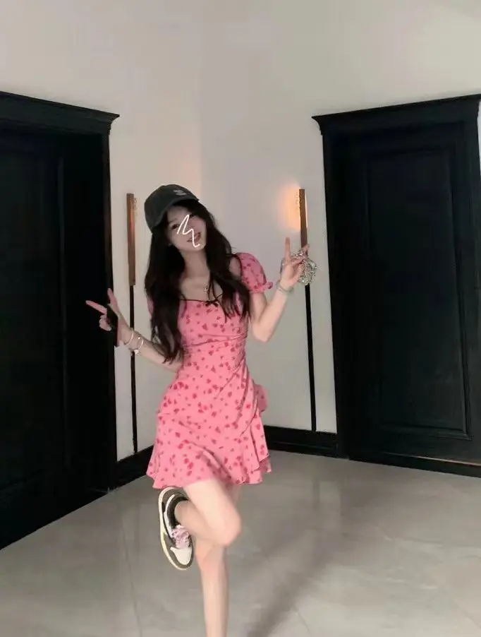 Женское короткое платье с ароматизированными цветами в стиле ins Forest Series OF8X