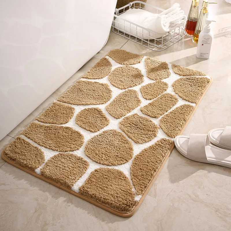 

Flocking Bath Mats Absorbent Anti-slip Bathroom Mat Toilet Shower Room Kitchen Floor Carpet Foot Mat Bath Tub Pad Bathroom Rugs