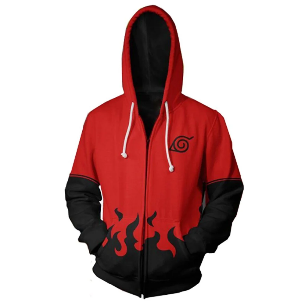 

Hot Japanese Anime Akatsuki New 3D Hoody Naruto 4th 7th Cosplay Hooded Jackets Zipper Coat Thin Hoodies Sweatshirts