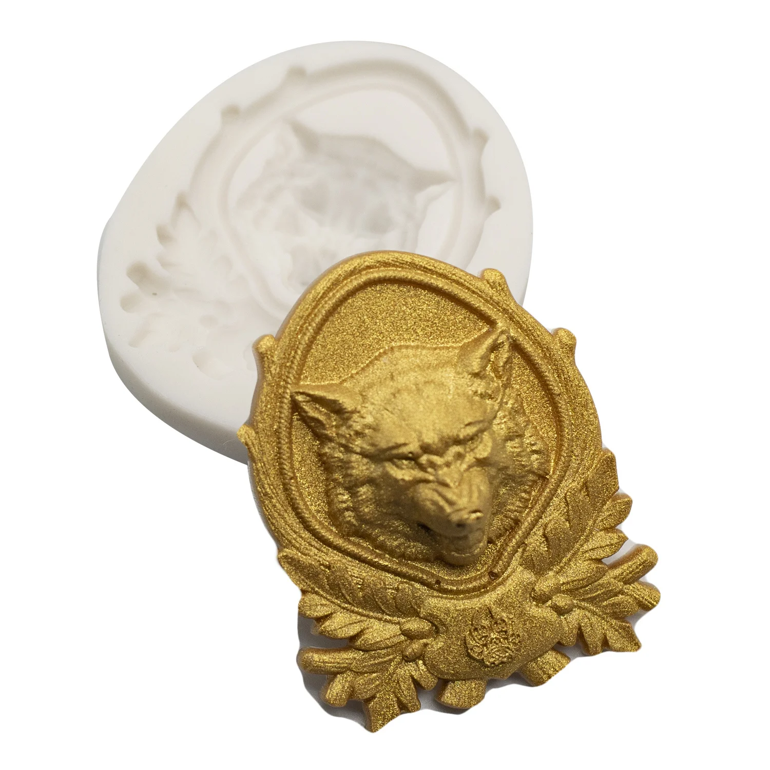 

Wolf Head Pendant Silicone Fondant Mold Chocolate Polymer Clay Mould Wooden Leaf Carving Picture Frame Mold
