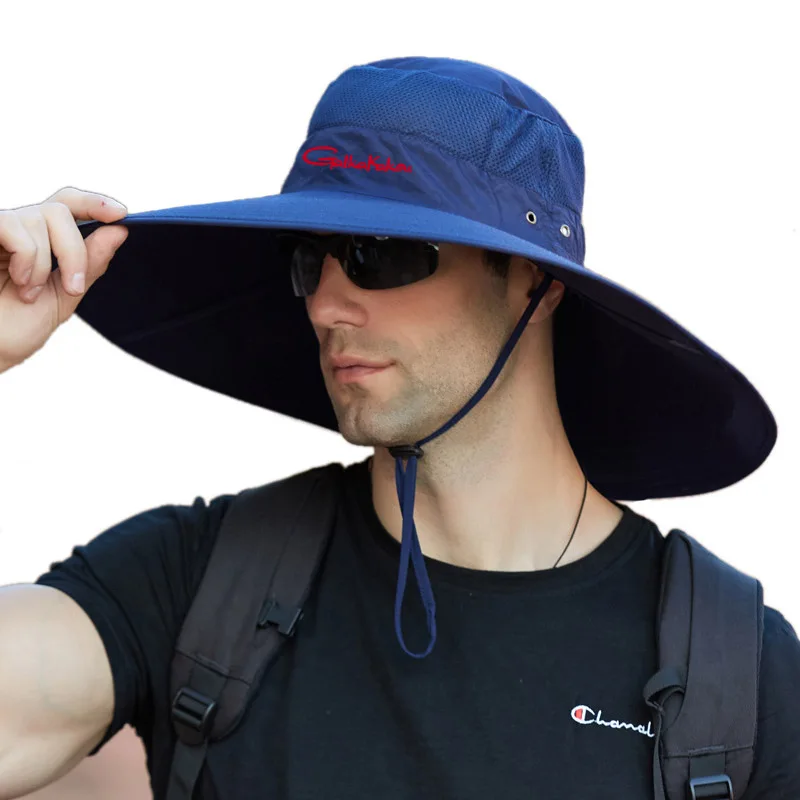 

Men Spring Summer Outdoor Sports Increase the Brim Men's Fisherman Hat Waterproof Outdoor Sun Hat Sun Protection Hiking Hats