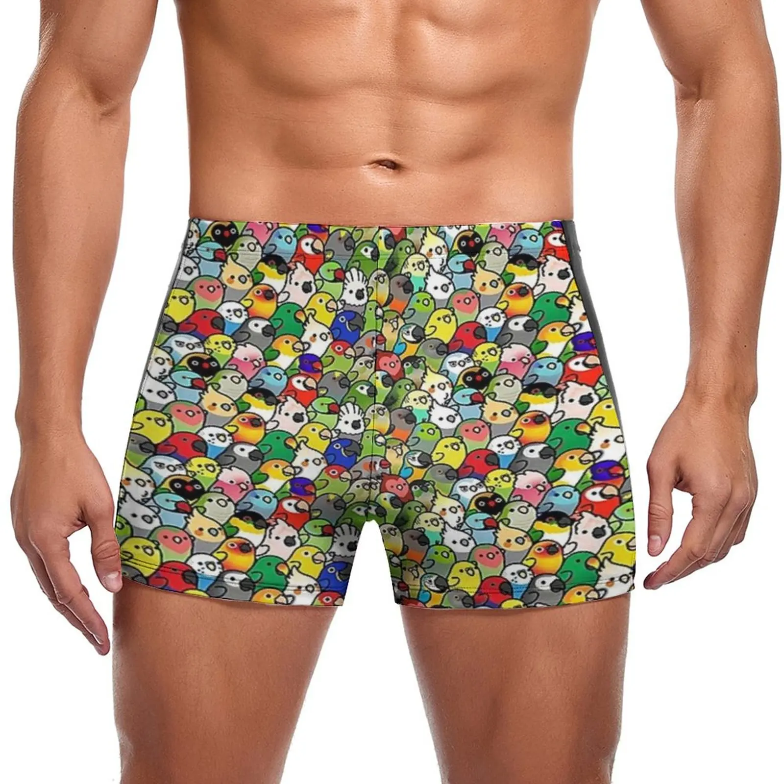 

Too Many Birds Swimming Trunks Fun Cockatoo Pool Plus Size Swim Shorts Trending Durable Male Briefs