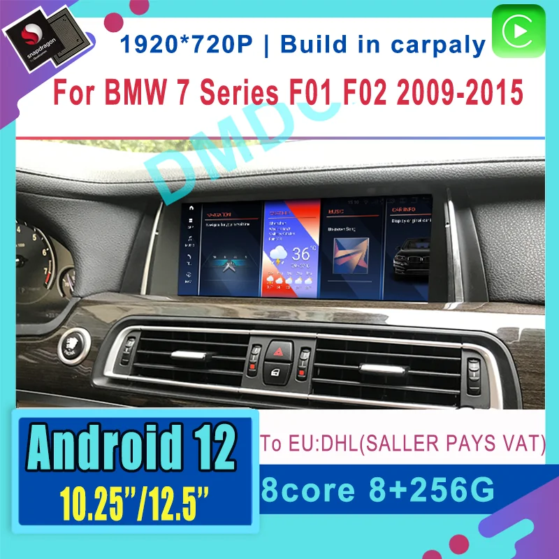 

12.5" Android 12 Qualcomm CPU 8+128G Car Multimedia Player GPS Navigation for BMW 7 Series F01 F02 2009-2015 Auto Stereo Video