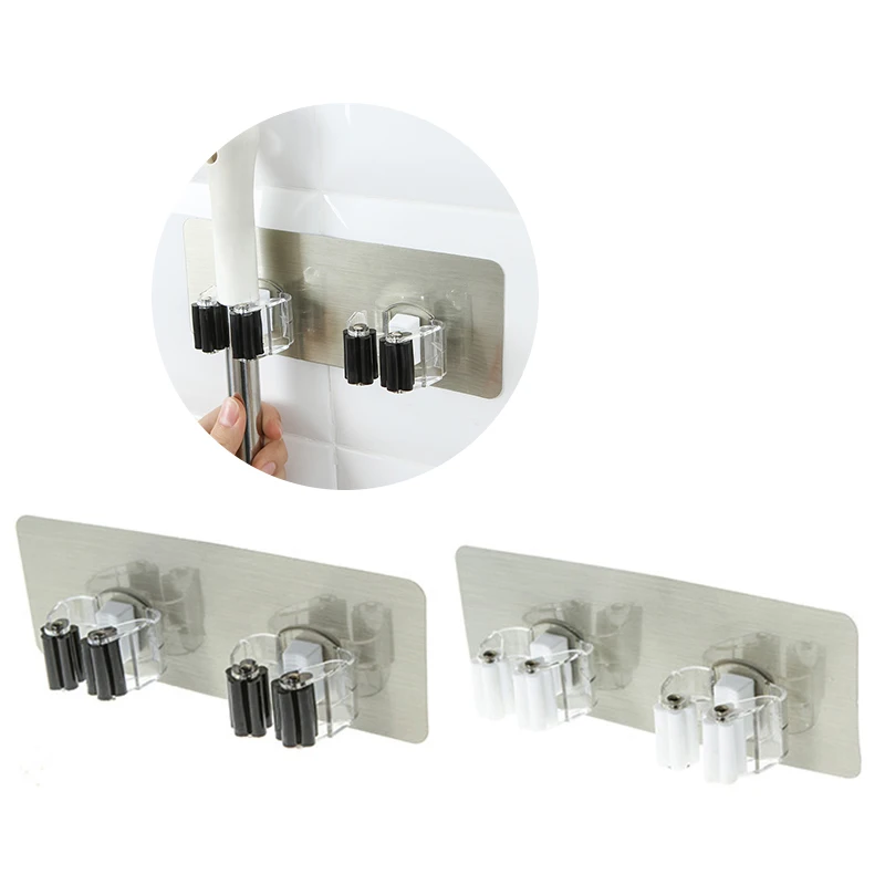 

Magic Sticker Strong Hook Multi-function Hook Mop Rack Wall-mounted Mop Organizer Broom Hook Waterproof Hook Self-adhesive Wall