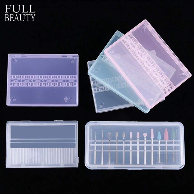

Full Beauty 1pcs Nail Drill Bit Storage Box Empty Display Holder Container Cutter Milling Machine Acrylic Manicure Access CH994