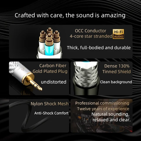 ATAUDIO HiFi AUX-кабель 3,5 мм  Heishuigui