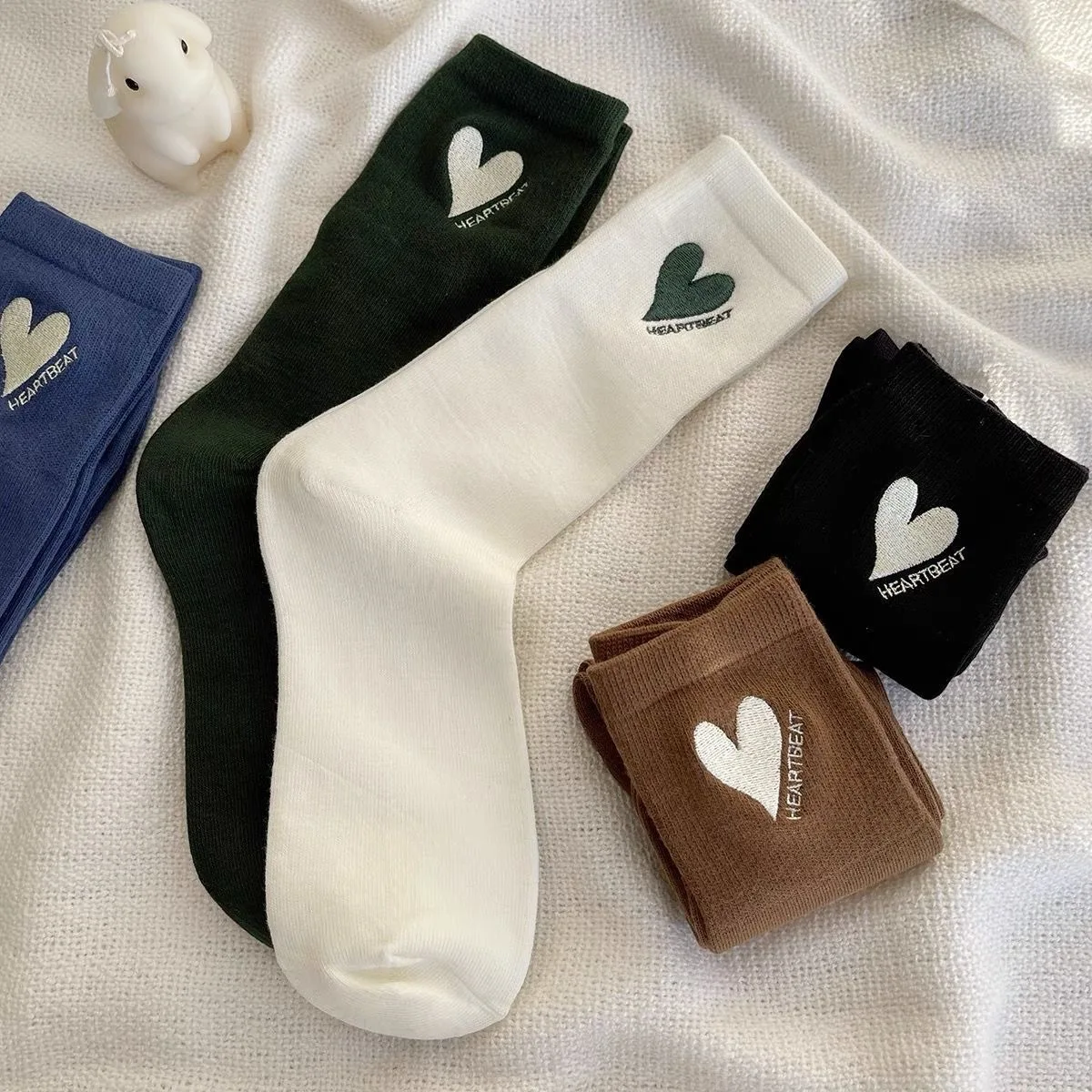 Cotton Love Long Cute Socks Women Heart Print Kawaii Beautiful Ladies Designer Socks High Femme Women Socks