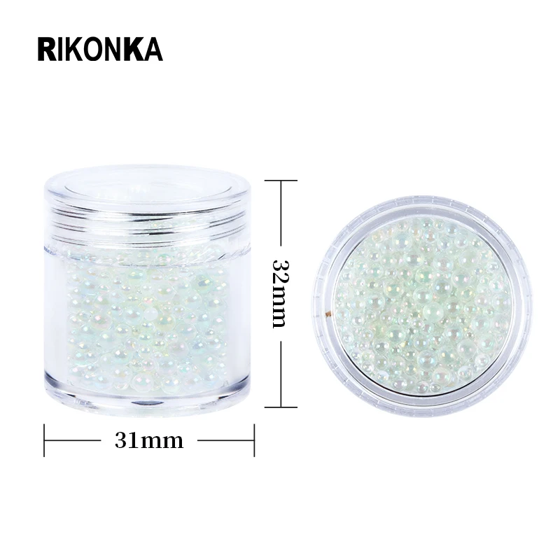 Mixed Size AB Caviar Beads Rhinestones Glass Crystal Nail Art Parts For DIY Summer French Polish Luxury Charms Nails Accessories images - 6