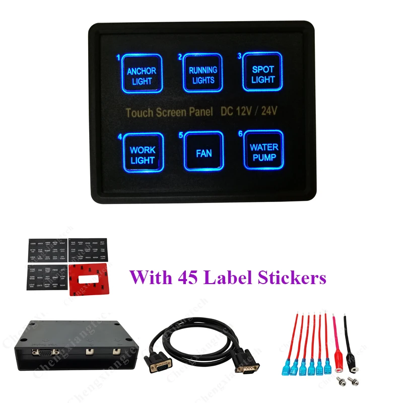 

Univesal 12 В/24 В 6/комплект синего светодиодного емкостного сенсорного экрана переключатель панель для автомобиля морской лодки фургона яхты дома