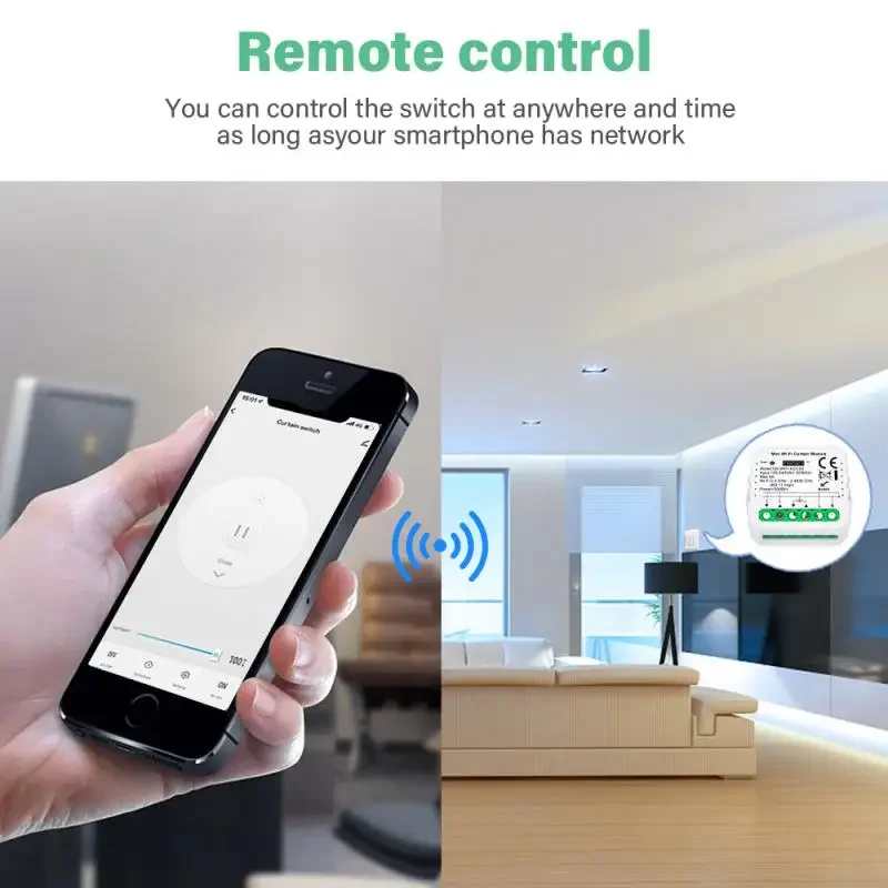 Модуль умного переключателя штор Tuya ZigBee/WiFi для двигателя жалюзи QS-S10-C04/ECC02