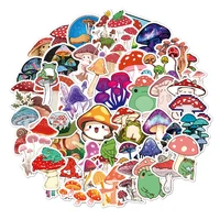 50 pcs cute mushroom stickers toys for kids cartoon anime stickers for laptop moto scrapbook phone guitar waterproof vinyl decal