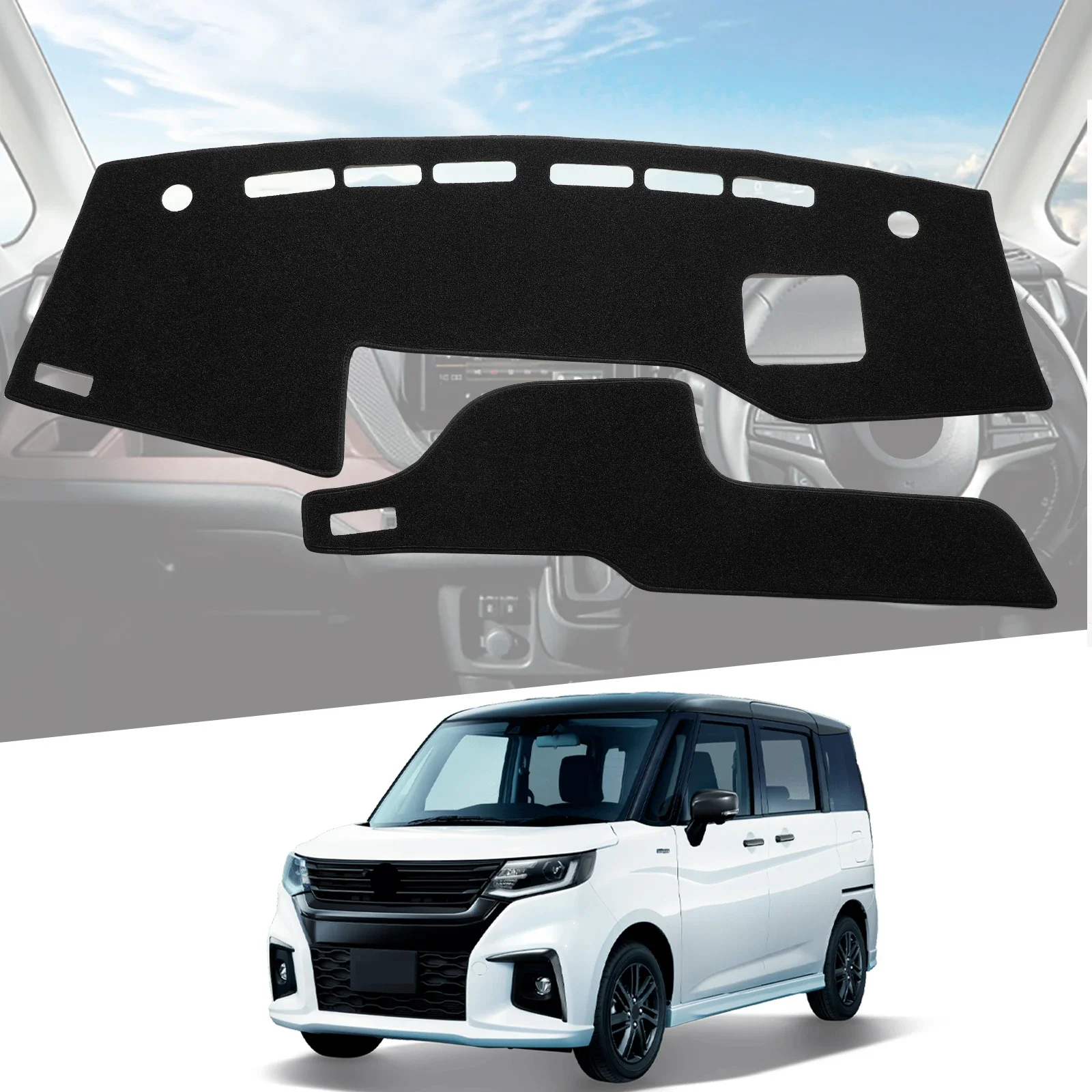 Фото Накладка на приборную панель для Suzuki Solio 2021-2023: защитный коврик от солнца, аксессуар для автомобиля №1