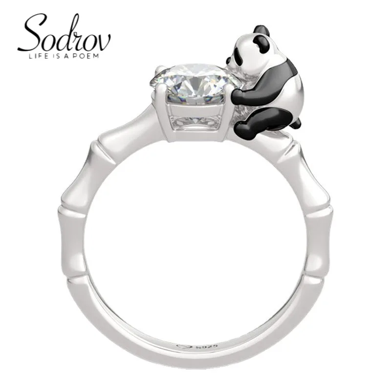 

Animal Design Jewelry Panda Zircon Rings for Women Size Resizable Free Shipping Wholesale