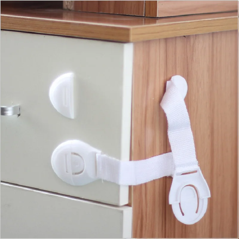 

10pcs/Lot Drawer Door Cabinet Cupboard Toilet Safety Locks Baby Kids Safety Care Plastic Locks Straps Infant Baby Protection