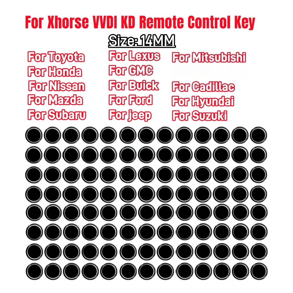 

14 мм 50 шт./лот для Xhorse VVDI KD ключ кристалл эпоксидной смолы логотип для Toyota Honda Kia Nissan Mazda Mitsubishi Suzuki Ford