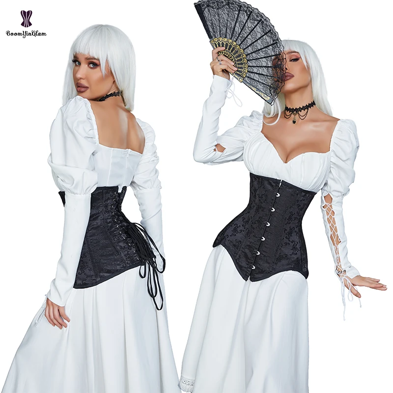 Big Size Wholesale Price10 Robs Girdle Black Underbust Korsett Women's Steam Punk Gothic Corselet Waist Training Corset XXS
