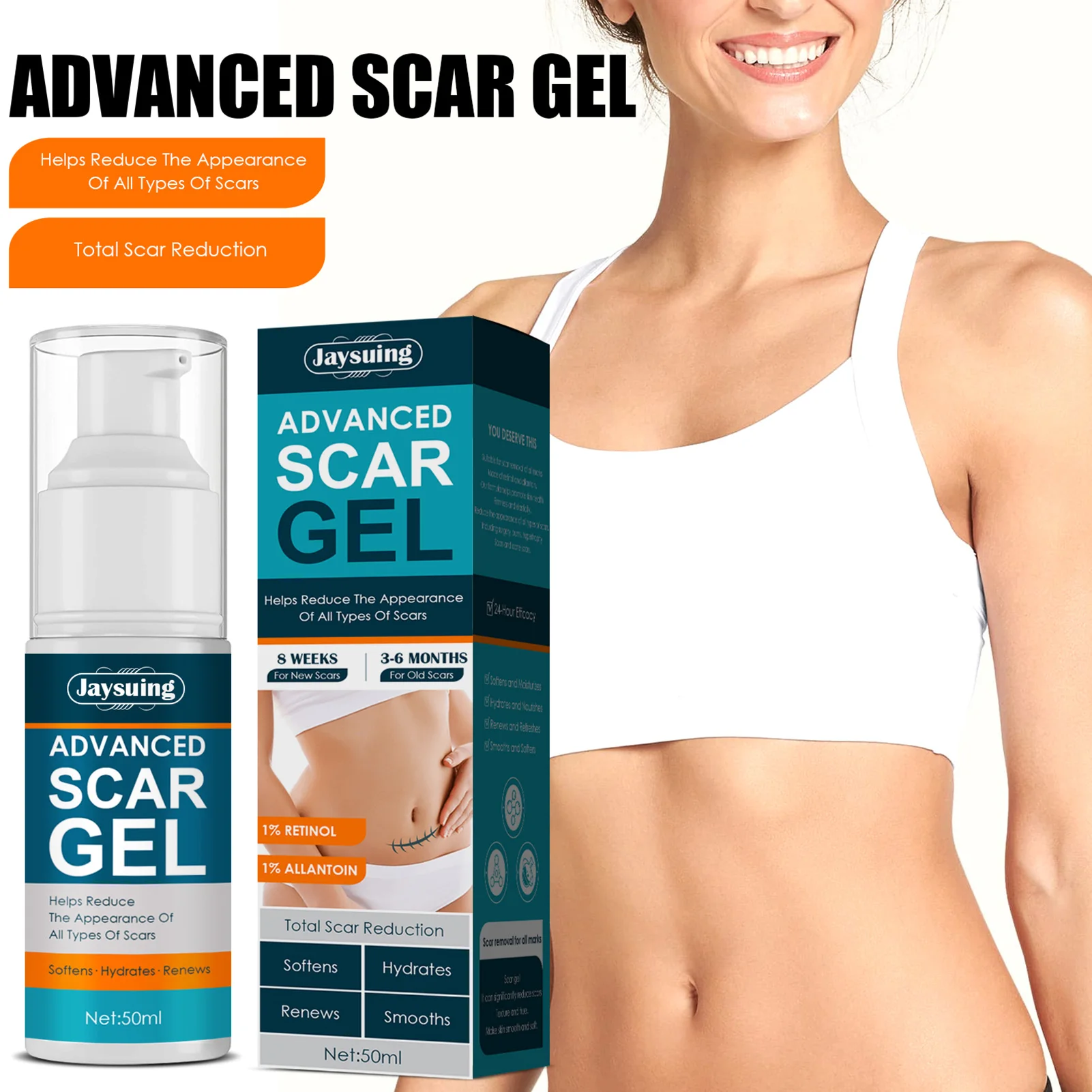 

Scar Gel 50ML Scar Repair Gel for Remove Scald Scar Burns Repair Stretch Marks Relief Safe And Effective Face and Body Skin