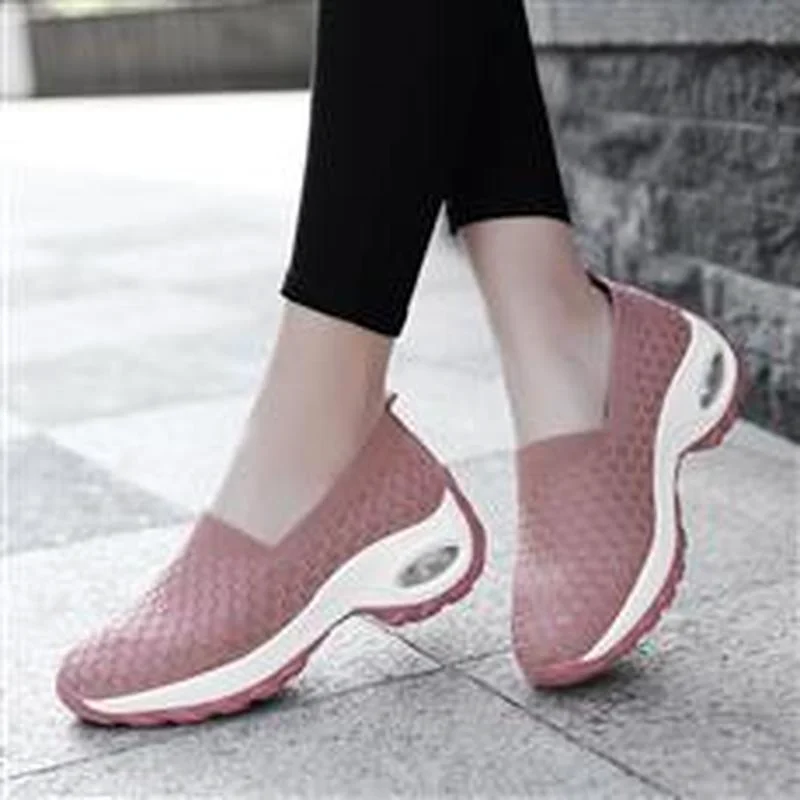

Women Sneakers Slip-On Spring Summer Cushioning Sports Shoes for Female Wine Red Comfortable Women's Loafers Flats zapatos mujer