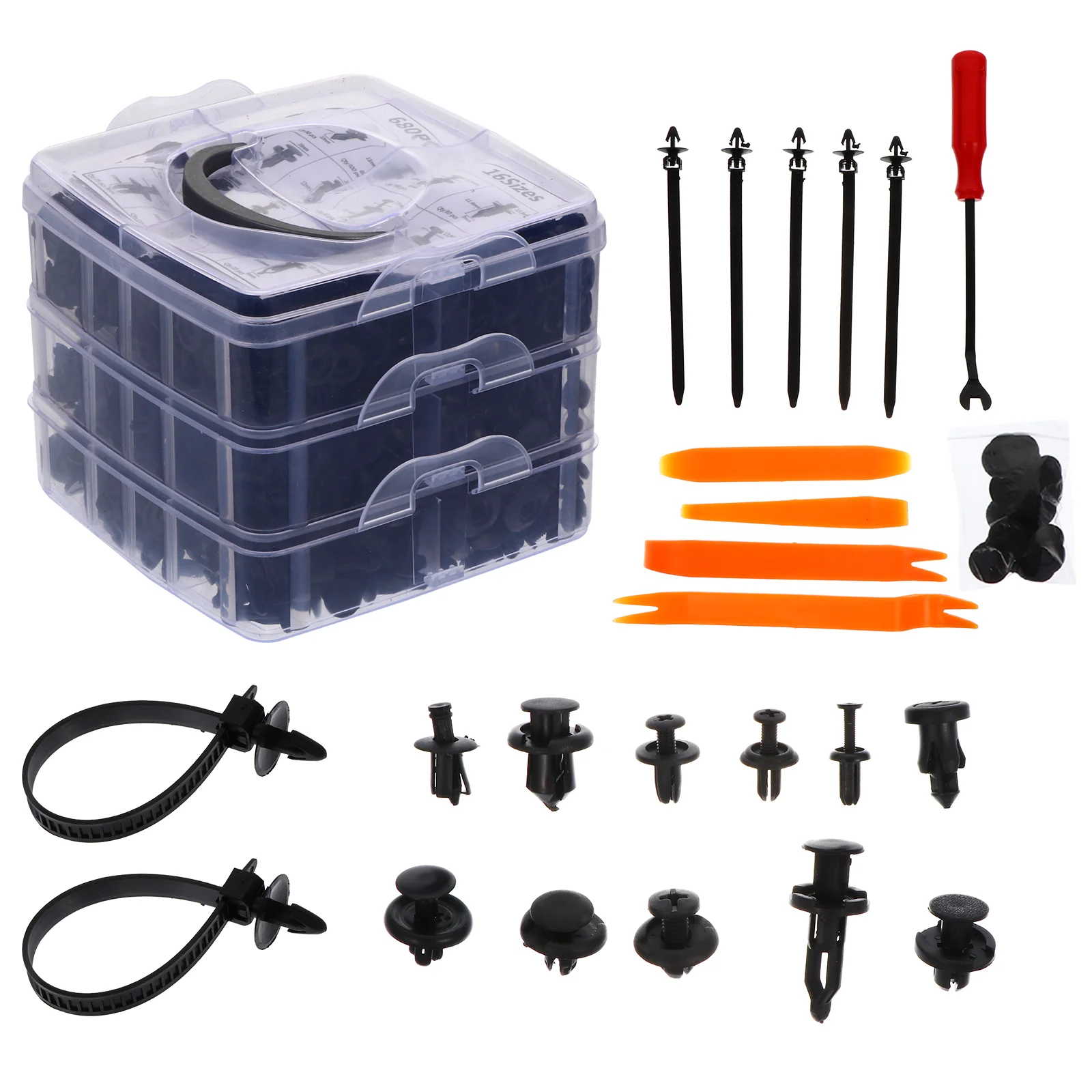 

1 Box Car Fasteners Clips Car Body Repair Tool Auto Push Rivet Retainer Clips