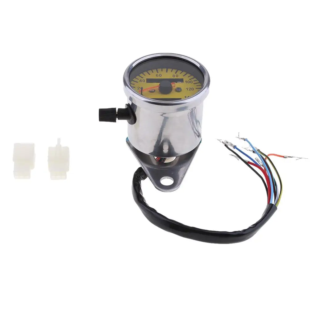 12В мотоцикл серебряный корпус светодиодный Спидометр Одометр датчик с Iindicator |