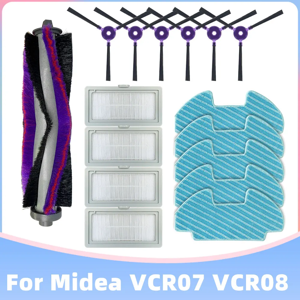 Сменная деталь для пылесоса Midea i5 i5C VCR07 VCR08 MR09 Samsung VR05R5050WK, основная боковая щетка, Hepa фильтр, Швабра, тряпка