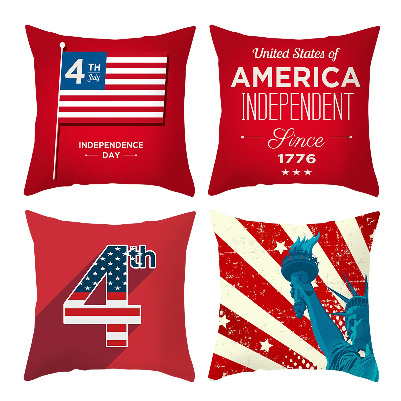

2022 Independence Day Pillowcase Peach Skin Pillowcase Home Living Room Bulk Satin Pillowcase Pillow Case Protectors with Zipper