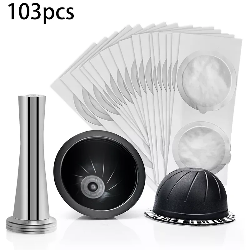 

For Nespresso Vertuo Coffee Capsule Cup Self Stick Aluminum Foil Tamper Set Aluminum Foil Brewer Lid