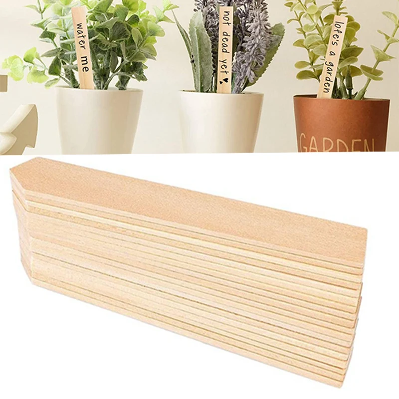 

50PCS Plant Seedling Stake Labels Garden Wooden Markers Herb Flower Pots Seed Vegetable Herb Sign Gardening Name Nursery Tags