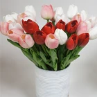 Искусственные тюльпаны 10 шт., букет из натуральных цветов на ощупь, Декор для дома и сада, поддельные цветы для украшения дня рождения, вечеринки, свадьбы
