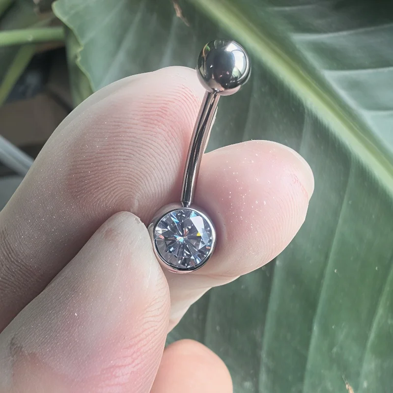 Фото ASTM F136 титановые 14G кольца для пупка с внутренней резьбой, кольца для пупка, ювелирные изделия для пирсинга тела №5