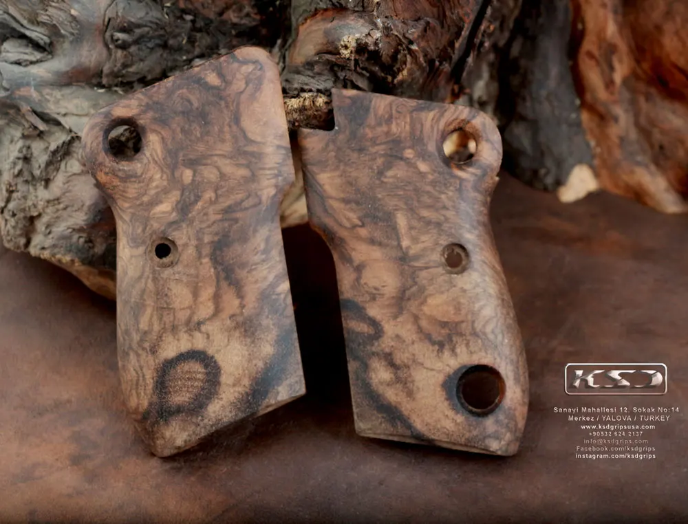 

KSDGrips Brand for Beretta M1951 Compatible Root Walnut Grip for Replacement