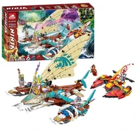 bricks catamaran sea battle building blocks assembled compatible with lepining 71748 toys for children christms gifts