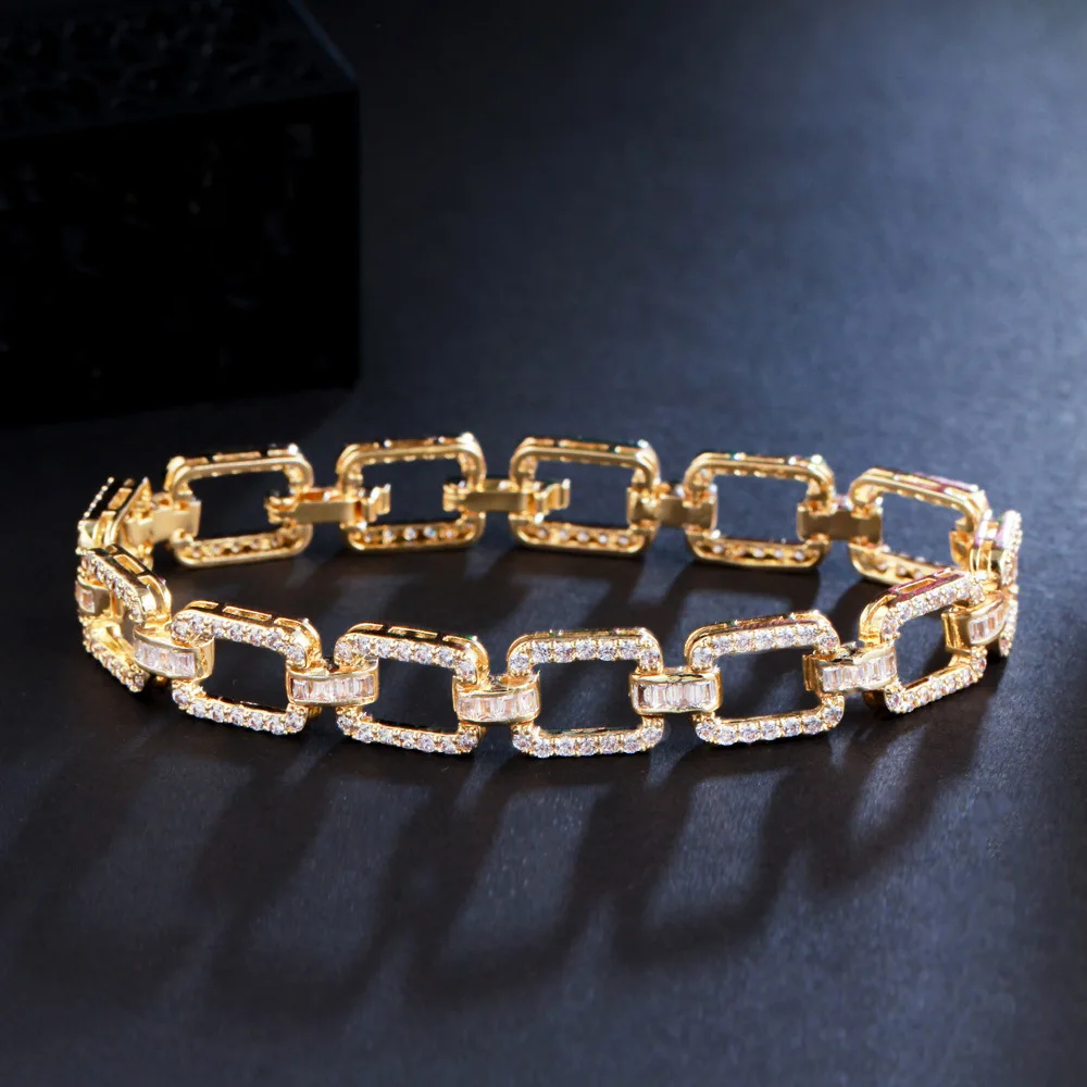

European and American fashion simple full diamond Zircon Bracelet