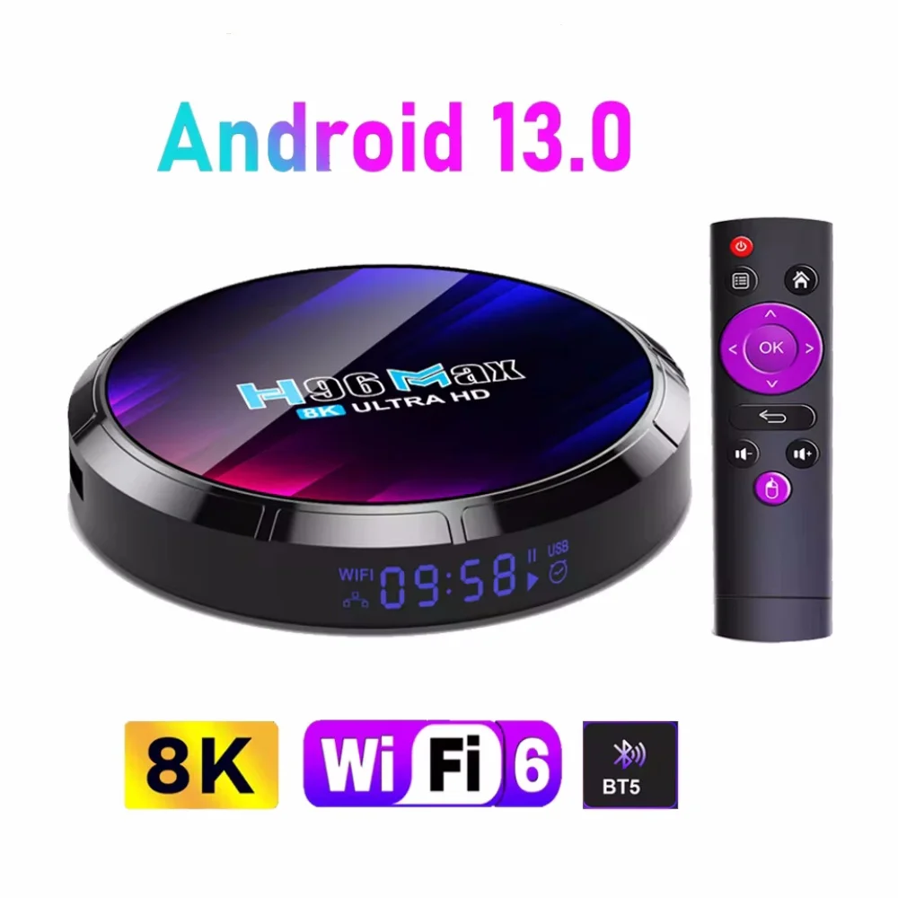 Фото Android13.0 TV Box H96MAX RK3528 Android Box Поддержка 2,4G/5,8G WiFi6 BT5.0 4K Video Set Top TV Box Decode And Play 8K 24Fps №1