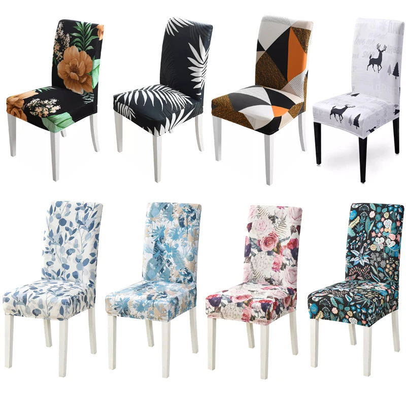 

Urijk Printed Elastic Stretch Chair Cover Spandex Dinning Room Kitchen Chair Slipcovers Protector For Wedding Banquet Party 1