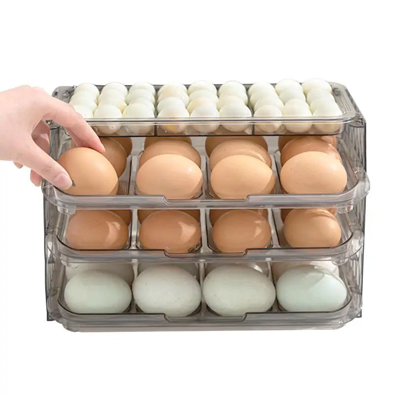

Egg Organizer For Refrigerator Stackable Fridge Egg Tray Egg Storage Box For Refrigerator Egg Preservation Racks For Kitchen