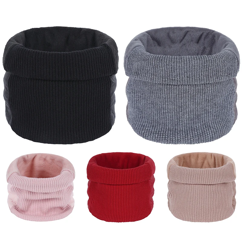 

1Pc Winter Warm Brushed Knit Neck Warmer Circle Go Out Wrap Cowl Loop Snood Shawl Outdoor Ski Climbing Scarf For Men Women