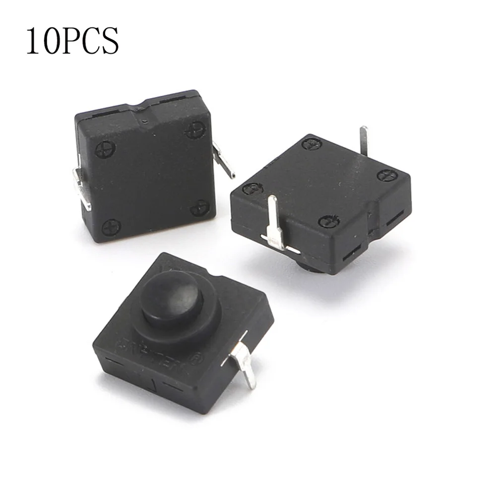 

10Pcs 12*12*9.4mm Flashlight Button Switch 1A 30V CB1212-112D 2Pin Ultra-Thin Middle of the Feet Diagonal Self-locking Switch