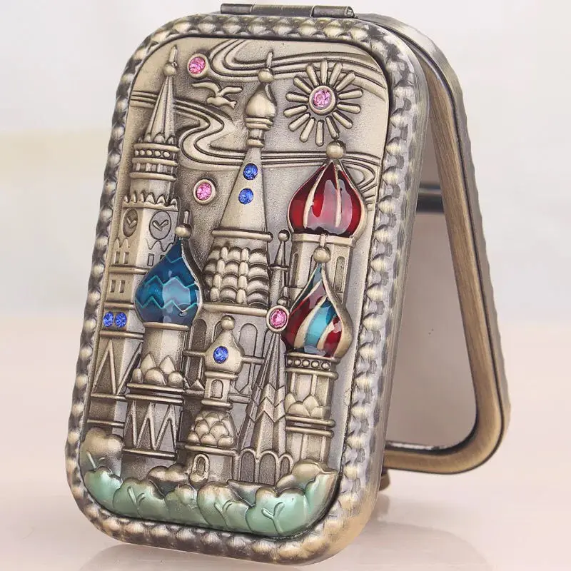 

Зеркало в русском стиле Mirror Small Mirror Vintage Mirror Портативное зеркало Творческое двойное зеркало