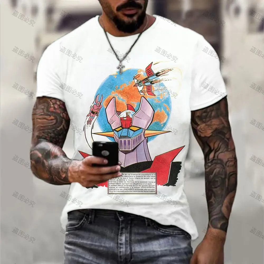 Летние футболки мужская одежда Mazinger Z Harajuku футболка с HD принтом 6XL уличная героями