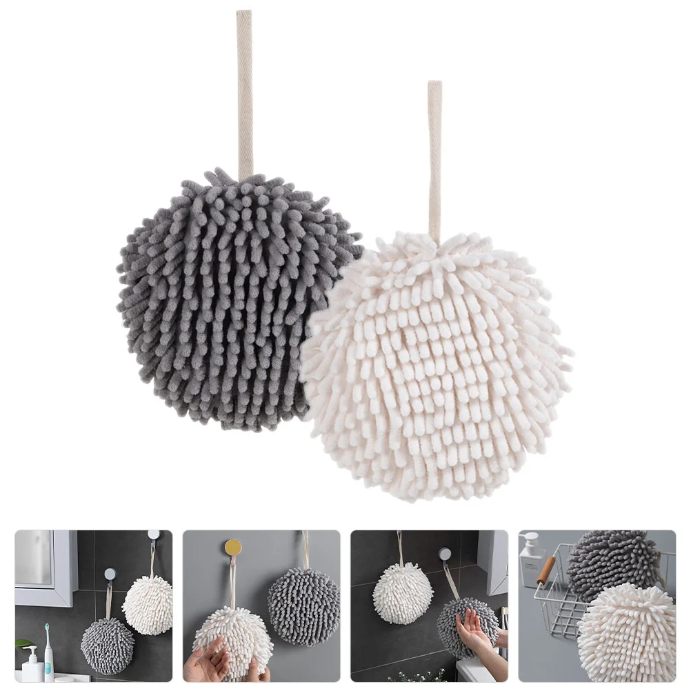 

2pcs Household Hanging Spherical Absorbent Towels Kitchen Bathroom Towel Balls