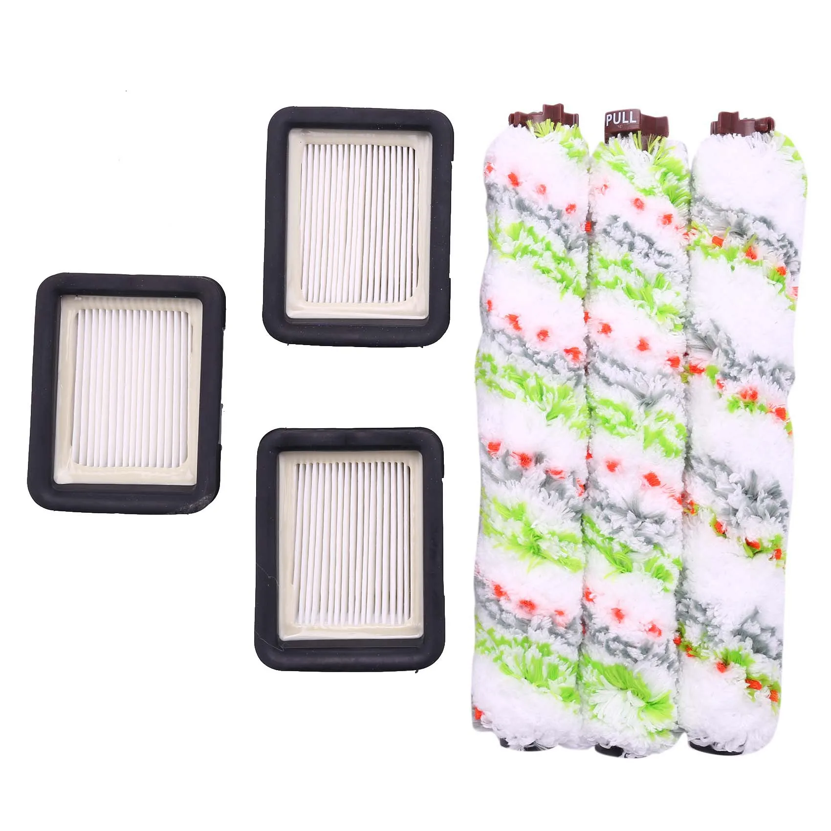 

3 Pack Multi Surface Pet Brush Roll 2306 and 3 Pack 1866 Vacuum Filter Compatible with Bissell Crosswave 1785 2306 2551 Wet D