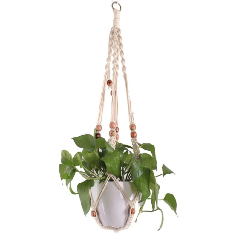 

W3JA ручной тканый хлопок подвесной Плантатор корзина Сад Двор Фотофон