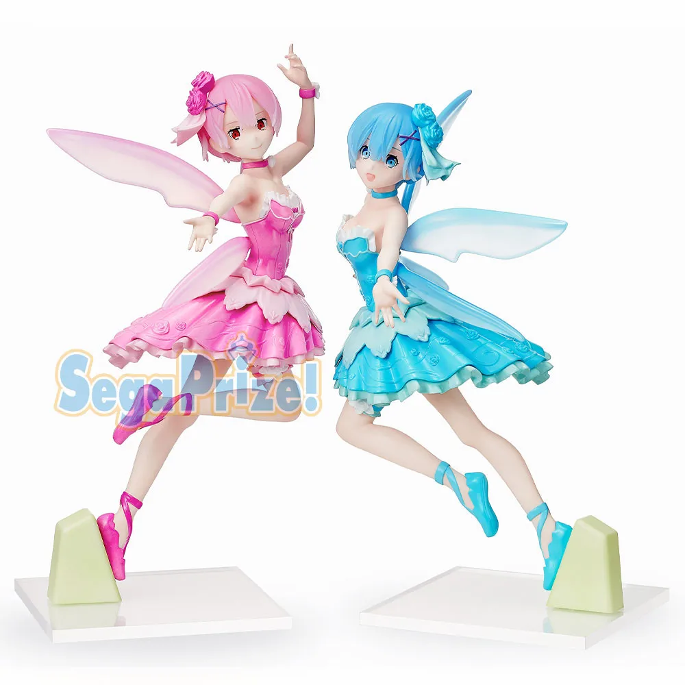 

22cm Original Sega Re:Zero Starting Life in Another World Ram Rem Fairy Ballet Elf PVC Action Figure Model Doll Toys