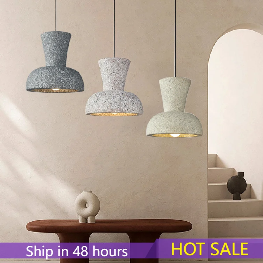 

Nordic Minimalist Wabi-Sabi Wind Led Pendant Lights Lustre Restaurant Bar Kitchen Dining Room Home Decor Hanging Light Fixture