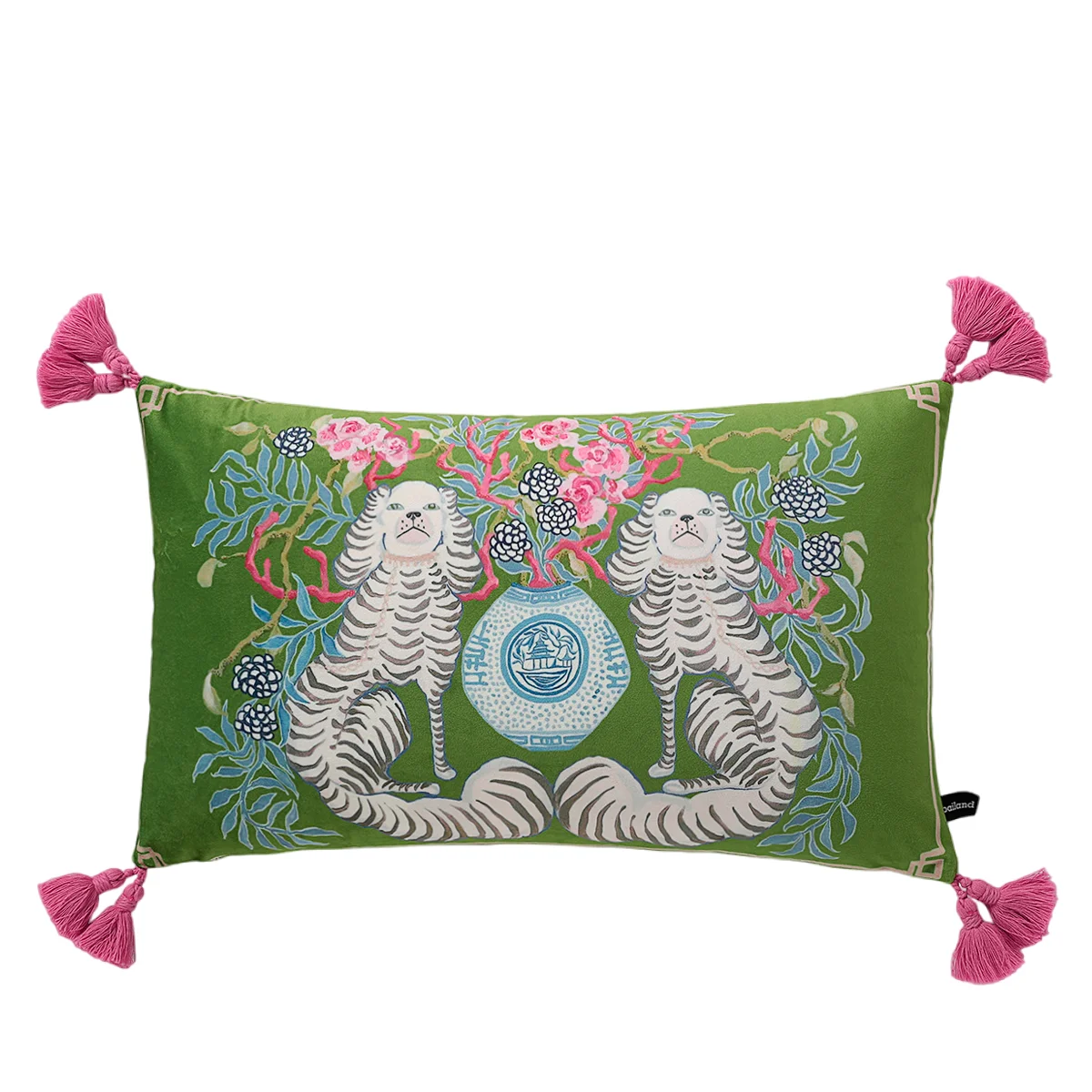 

Бархатные чехлы для подушек Formaso с рисунком павильона и вазы 30x50 см